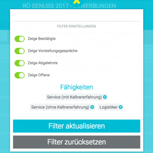 Filtere die Bewerber. So behälst Du auch bei großen Mengen an Bewerbern den Überblick