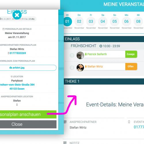 Ganzer Personalplan für das Personal
Wenn Du es einstellst, erhält Dein Personal einsicht in den ganzen Plan (kann ihn aber nicht bearbeiten)