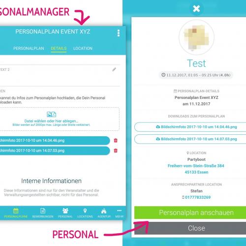 Files die Du im Personalplan pflegst, kann Dein Personal ganz einfach herunterladen.