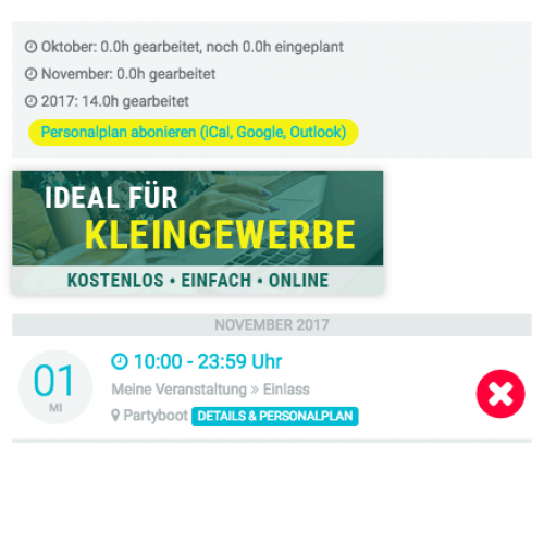 In Deinem Personalplan hast Du alle Termine im Blick. Auf dem Smartphone...