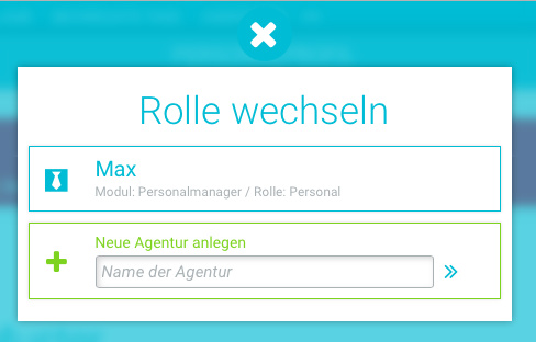 Zwischen Rollen/Modulen wechseln & eigene Agentur anlegen - 